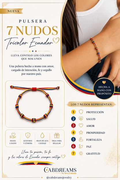 Pulseras Tricolor 7 nudos