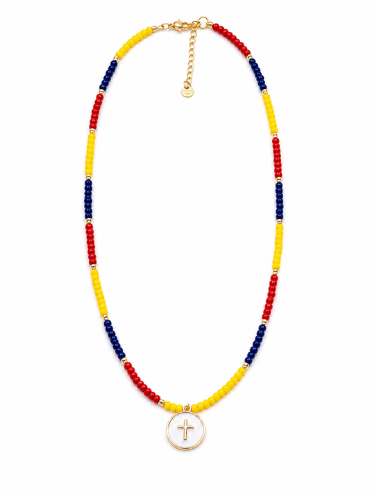 Collares Tricolor Dije cruz