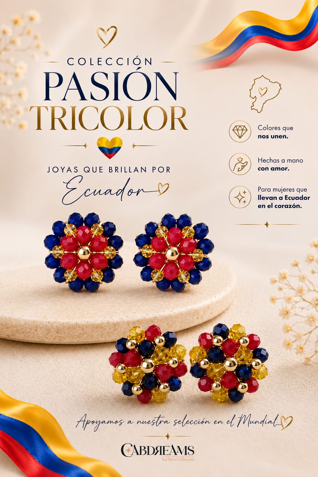 Aretes Pasíon tricolor